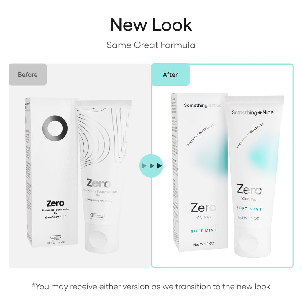Something Nice Zero Toothpaste - 10% Nano Hydroxyapatite Toothpaste Fluoride Free, Remineralizing, Enamel Repair and Natural Whitening, Suitable for Sensitive Teeth, Adults & Kids Oral Care, Mint, 4oz