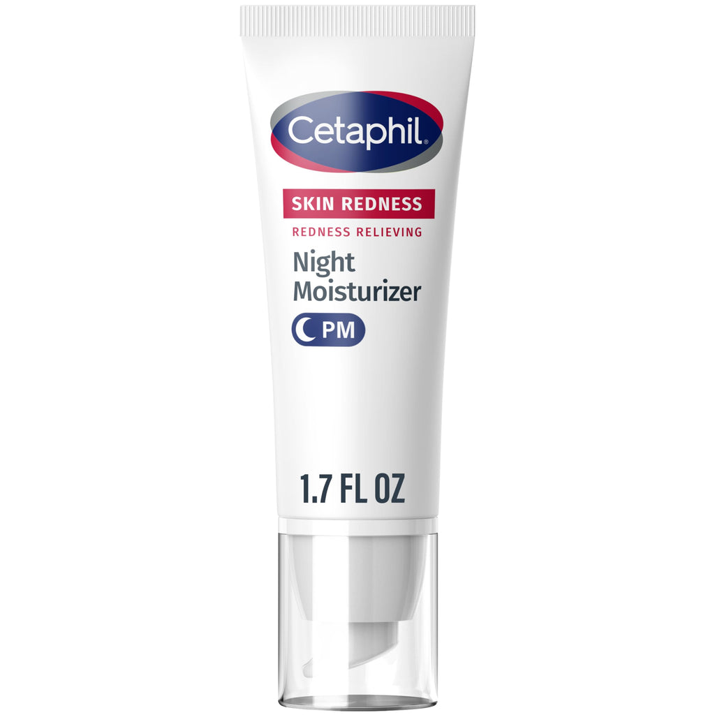 Cetaphil Redness Relieving Night Cream Face Moisturizer, 1.7oz | Fragrance Free, Hypoallergenic, Soothes Dry Redness-Prone Skin Overnight, Sensitive Skin Safe, Dermatologist Recommended