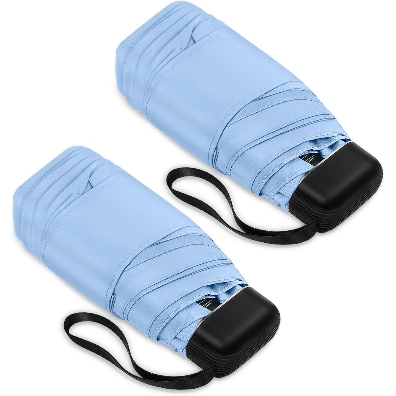 Buy now LEAGERA Mini Umbrella - Compact, Waterproof Travel Umbrella for Light Rain, Suitable for Women's Purse and Pocket 0501.Light Blue 2pcs at indiglob india