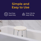 Drive Medical Shower Stool, Adjustable Height, Lightweight Aluminum, White