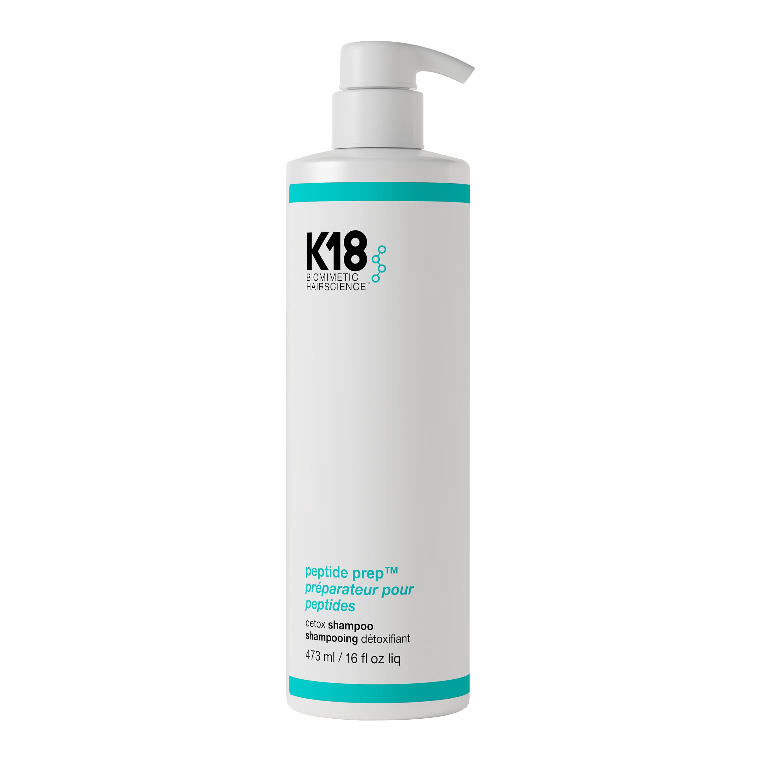 K18 Peptide Prep™ Detox Shampoo - Color Safe Clarifying Shampoo for Build Up Removal - Gently Removes Dirt, Oil + Metals from Hard Water with Activated Charcoal + Salicylic Acid