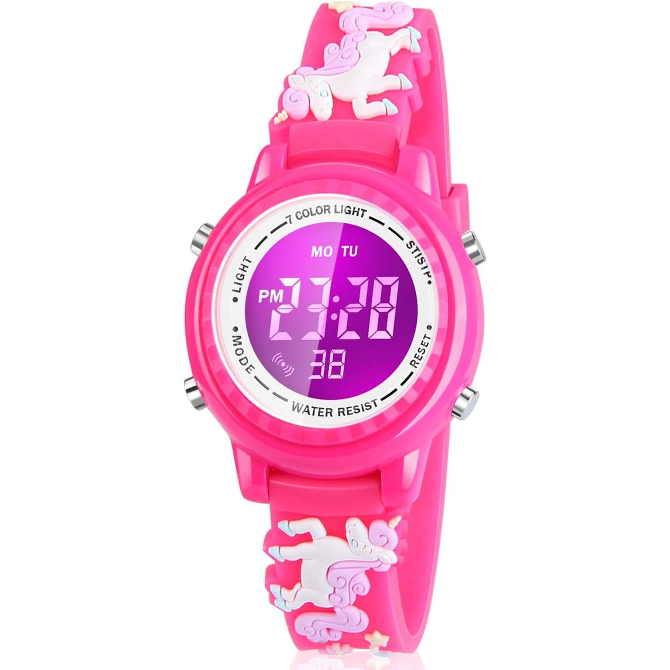 Buy now Waterproof LED Kids Watches with Alarm - Kids Toys Gifts for Girls Age 3-10 Unicorn Red at indiglob india