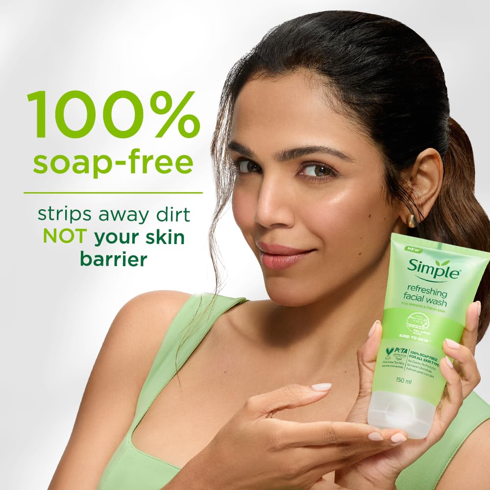 Buy now Simple Kind to Skin Refreshing Facial Wash Gel ,150 ml (5 Ounce) at indiglob india