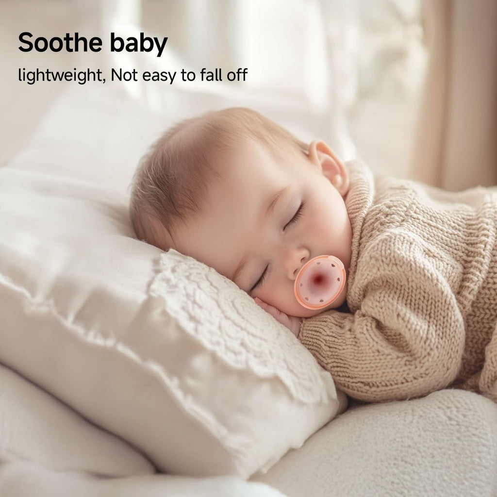 Breast-Like Baby Pacifiers for Newborns 0-6 Months 4 Pack Clip Case