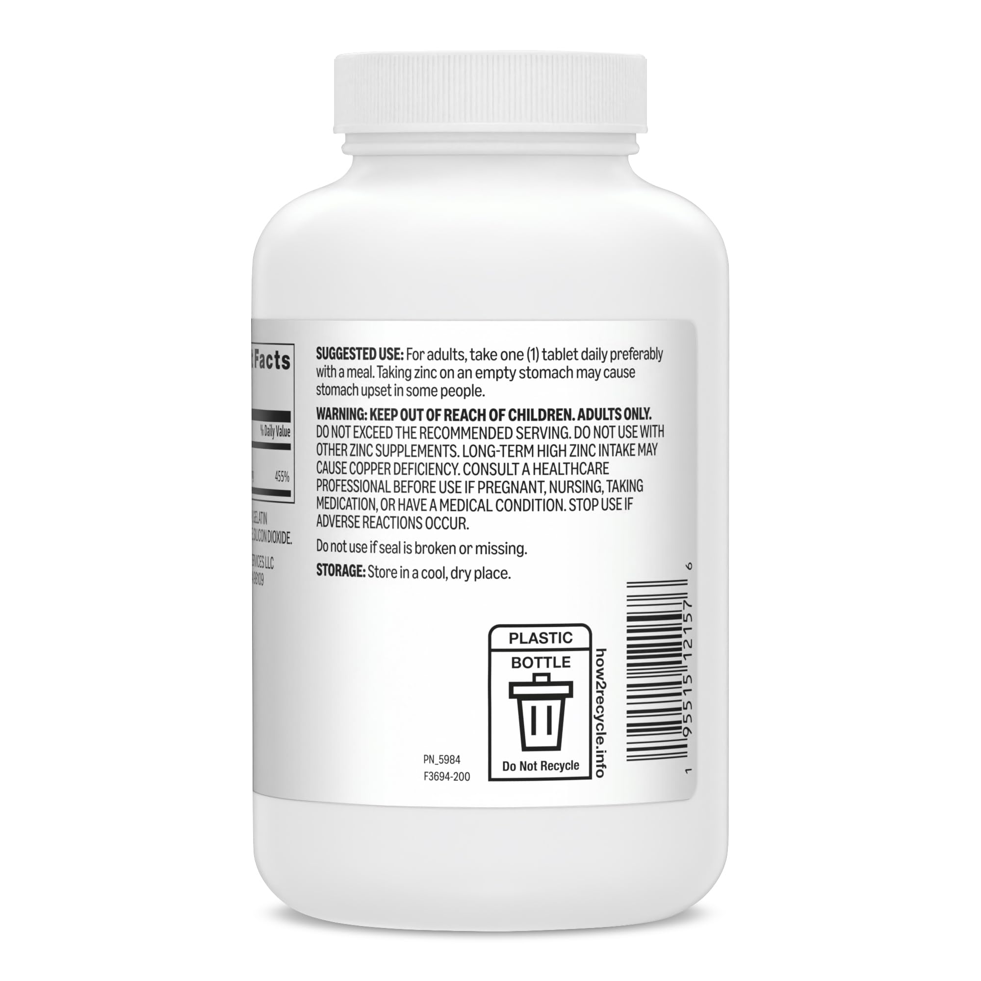 Amazon Basics Zinc Capsules, 50 mg, 200 Count