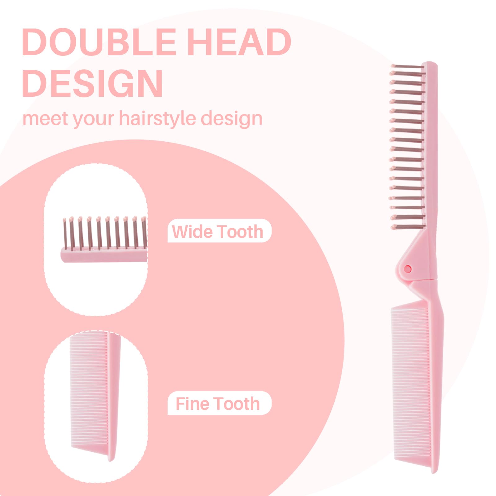 Versatile RHOS folding brush features a double head design for styling, compact with a mirror. Verified by CuratCart.