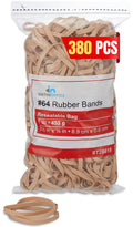 Thick Rubber Bands, Heavy Duty Rubber Bands, Beige, Size 64, 380Pack