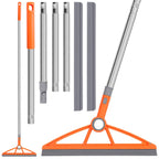 wlich 2-in-1 Air Broom, Silicone Rubber Broom with 54" Handle & 2 Strips