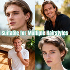 Wide Tooth Comb Set: Texture Comb for Men & Women, Root Lifter Styling Comb (Grey+Black)