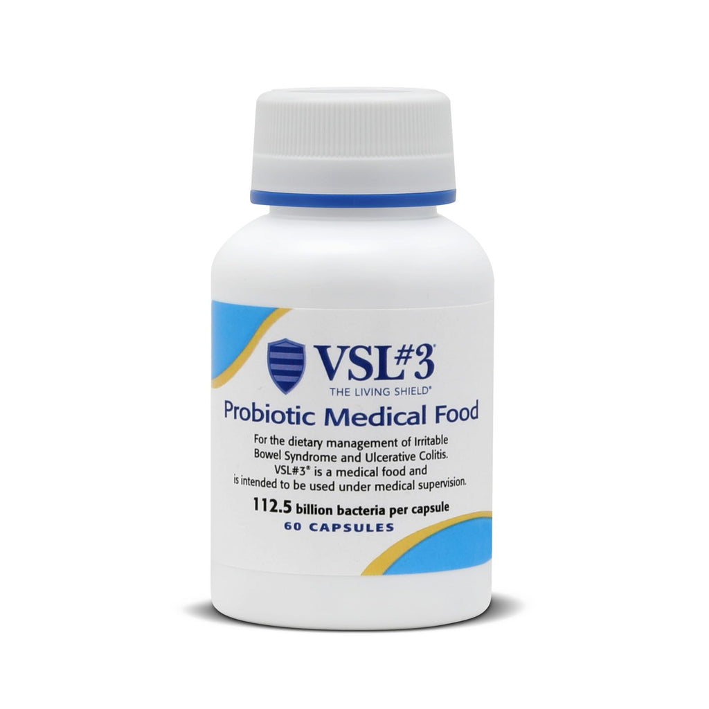 VSL #3® High-Potency Probiotic Medical Food, Dietary Management of IBS & UC | 112.5 Billion CFU, Clinically Researched, 8 Live Probiotic Strains, Refrigerated, For Men & Women, 3-Pack (180 Capsules)
