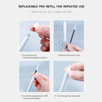 6pcs Gel Pen set, Black Ink Pens 0.18mm /0.28mm / 0.38mm Ultra Fine point Smooth Writing Pens with Silicone Grip, Retractable Cute Pens for Journaling NoteTaking sketching drawing stationery