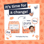 Pura Baby Diapers Size 5 (27-35 lbs) 96 Count Sensitive Skin