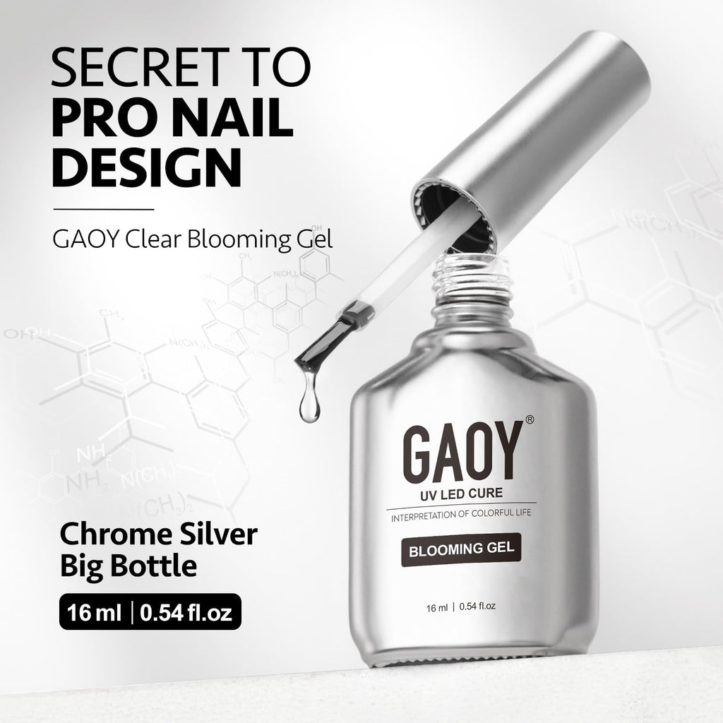 GAOY 2 Pcs Blooming Gel, 16ml Clear Blooming Gel Nail Polish, Spreading Effects Soak Off UV Light Cure for Nail Art DIY