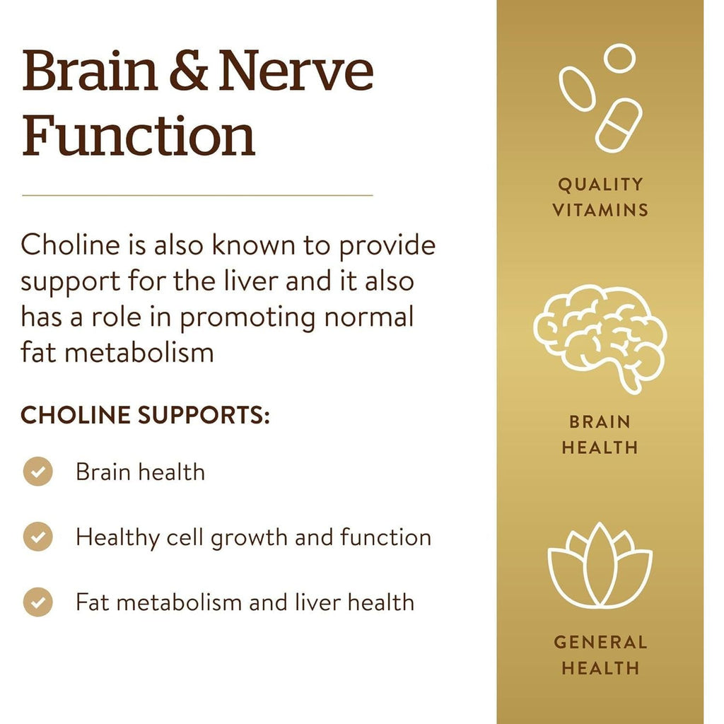 Buy now Solgar Choline 350 mg, 100 Vegetable Capsules - Supports Healthy Brain & Cellular Function - Vegan, Gluten Free, Dairy Free, Kosher - 100 Servings at indiglob india