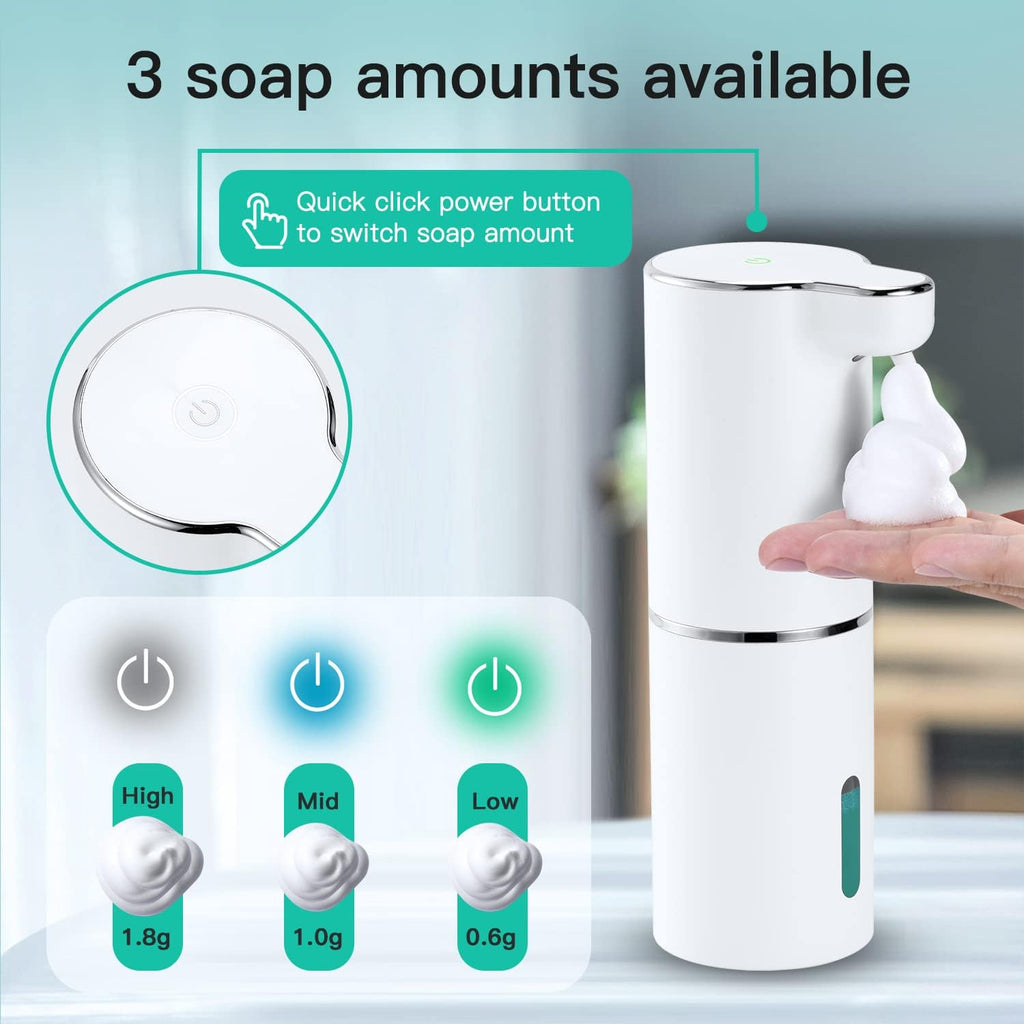 Buy now LAOPAO Soap Dispenser, Automatic Foaming Hand Soap Dispenser Touchless Rechargeable Bathroom Countertop Soap Pump for Kids Xmas Gift 300ml at indiglob india