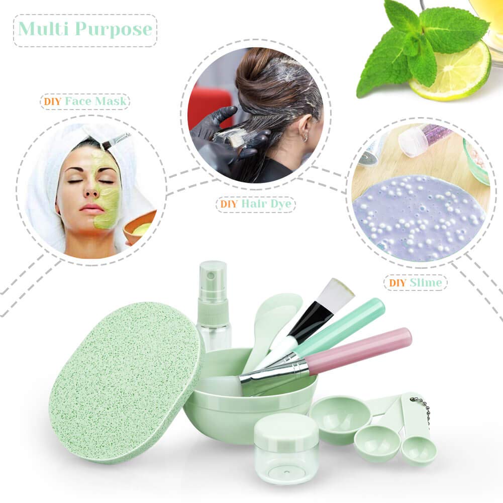 Buy now Face Mask Mixing Bowl Set, Anezus 11 Pcs DIY Facemask Mixing Tool Kit with Facial Mask Bowl Stick Spatula Silicone Brush Spray Bottle Puff Soaking Bottle Gauges at indiglob india