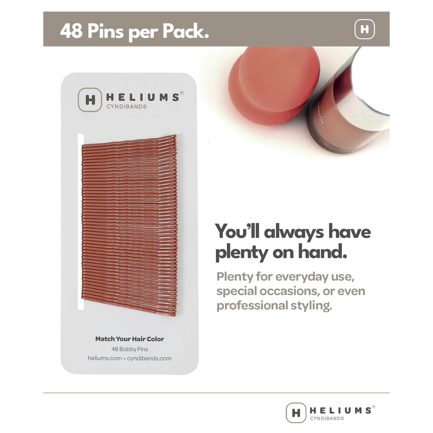 Buy now Heliums Bobby Pins - Auburn Red - 2 Inch Wavy Hair Pins, Color Matched for Redheads, 48 Count at indiglob india