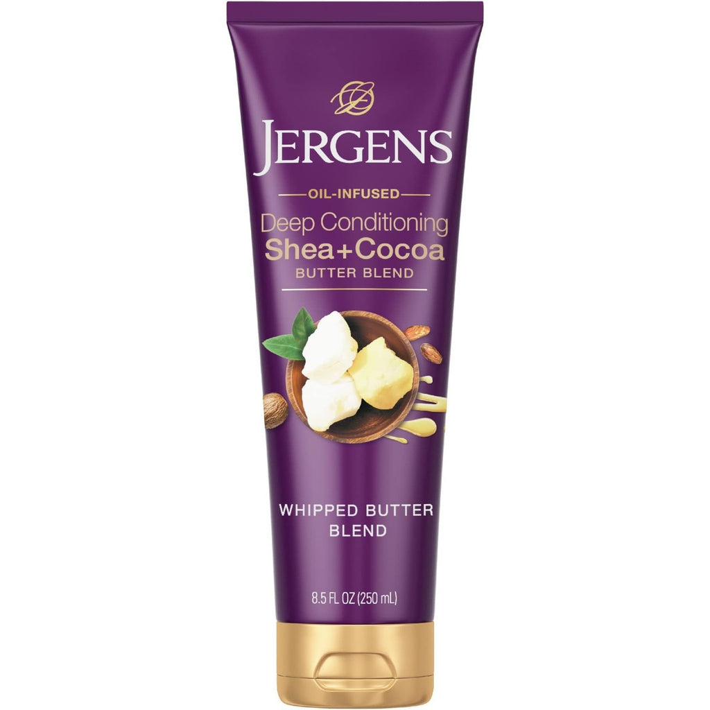 Jergens Shea and Cocoa Whipped Body Butter Lotion, Tone Enriching Hand And Body Lotion for Dry Skin, with Vitamins B3 & E, 8.5 Oz | Whipped Body Butter, Vitamins E & B3, Hydrates Deeply, Evens Skin Tone, Soft Smooth Feel