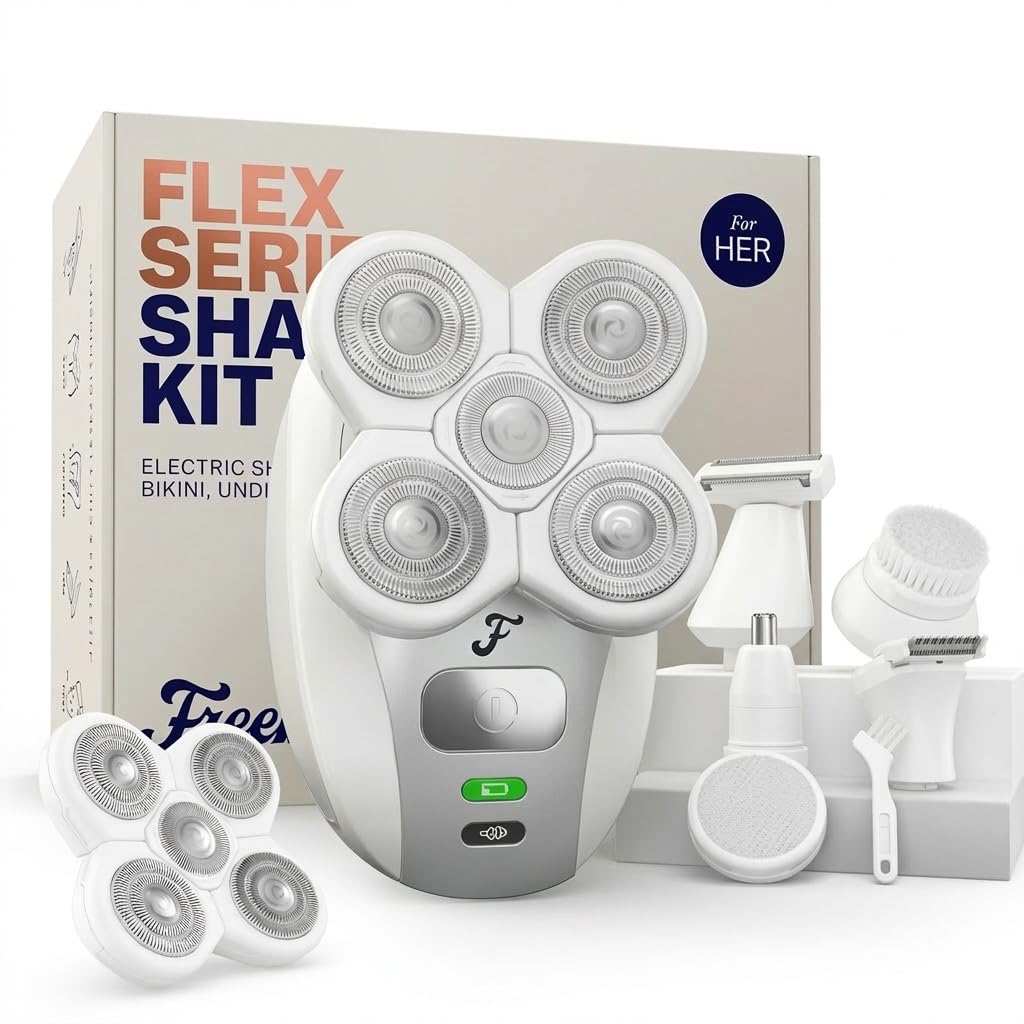 Freebird FlexSeries Electric Razor for Women - Silk Smooth Legs, Body Hair, & Pubic Shaver - for Private Area, Sensitive Skin, Bikini Trimmer