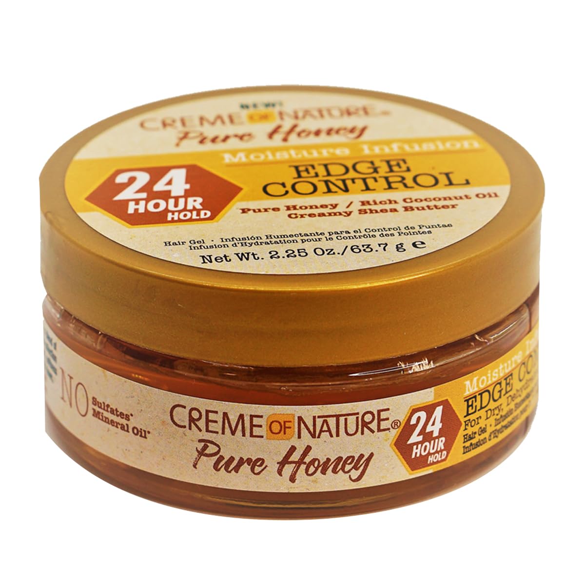 Buy now Creme of Nature Pure Honey Moisture Infusion Edge Control, 24-Hour Hold for Sleek Styles, Non-Flaking, Non-Greasy Formula with Coconut Oil & Shea Butter, 2.25 oz at indiglob india