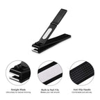 Nail Clippers Set with Visibly Tin Case, Black | Ultra Sharp, Sturdy Fingernail and Toenail Clipper Cutters