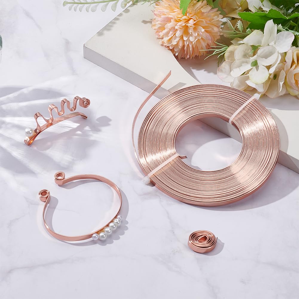 Buy now BENECREAT 5mm Wide Aluminum Craft Wire - 18 Gauge, 32 Feet (Copper Color) - Flat Jewelry Wire for Bezel Making, Sculpting, Armature, DIY Earrings & Rings at indiglob india
