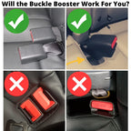 2-PACK NEW Silicone Seat Belt Buckle Booster (BPA Free) - Raises Rear Seat Belts For Easy Access - Stop Fishing for Buried Back Seat Belts - Makes Back Row Receptacle Stand Upright for Easier Buckling