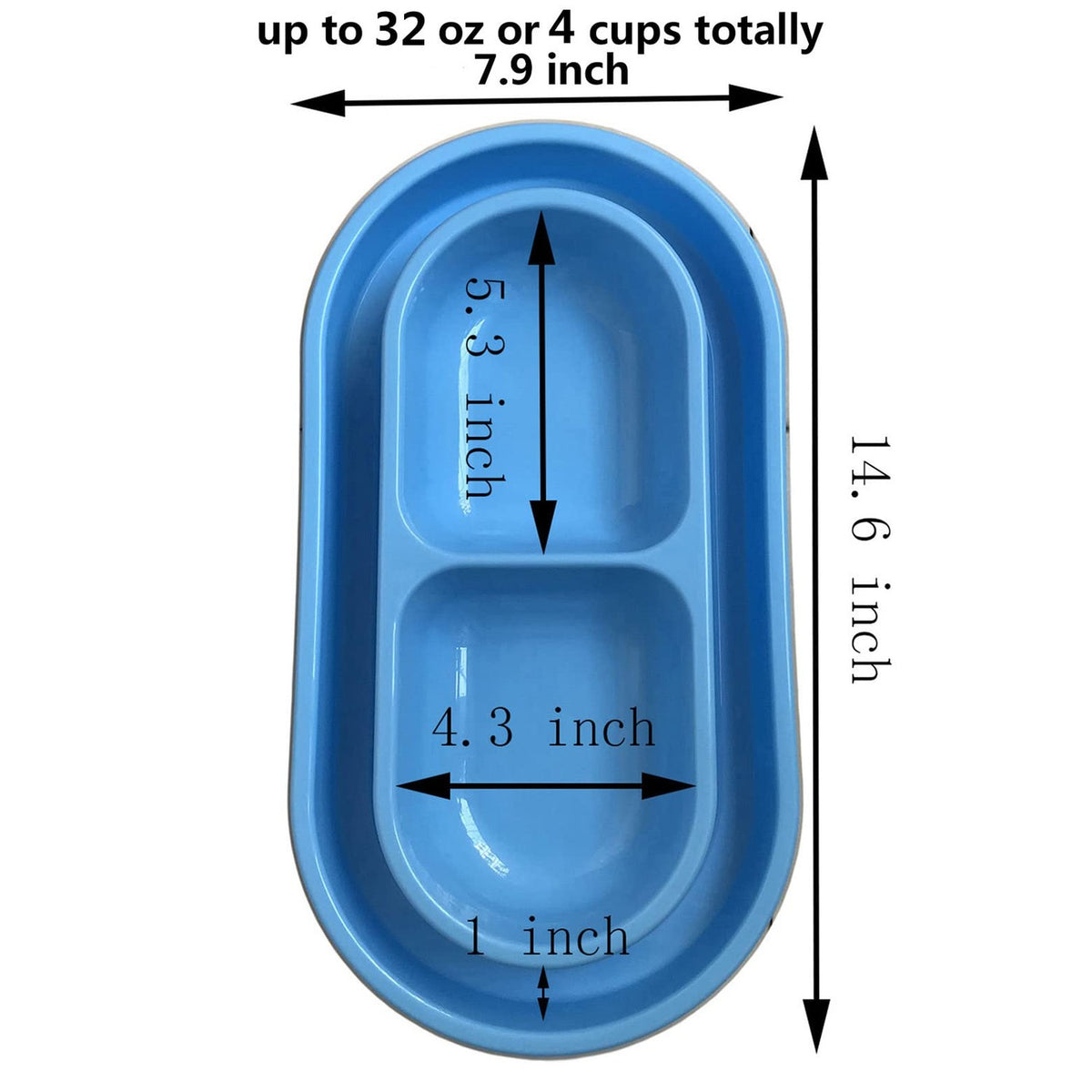 Ant Proof No Spill Cat Dog Pet Bowl 32 Oz Spill Proof Food Water Bowls Dish for Small to Medium Size Dogs Cats by With You6688