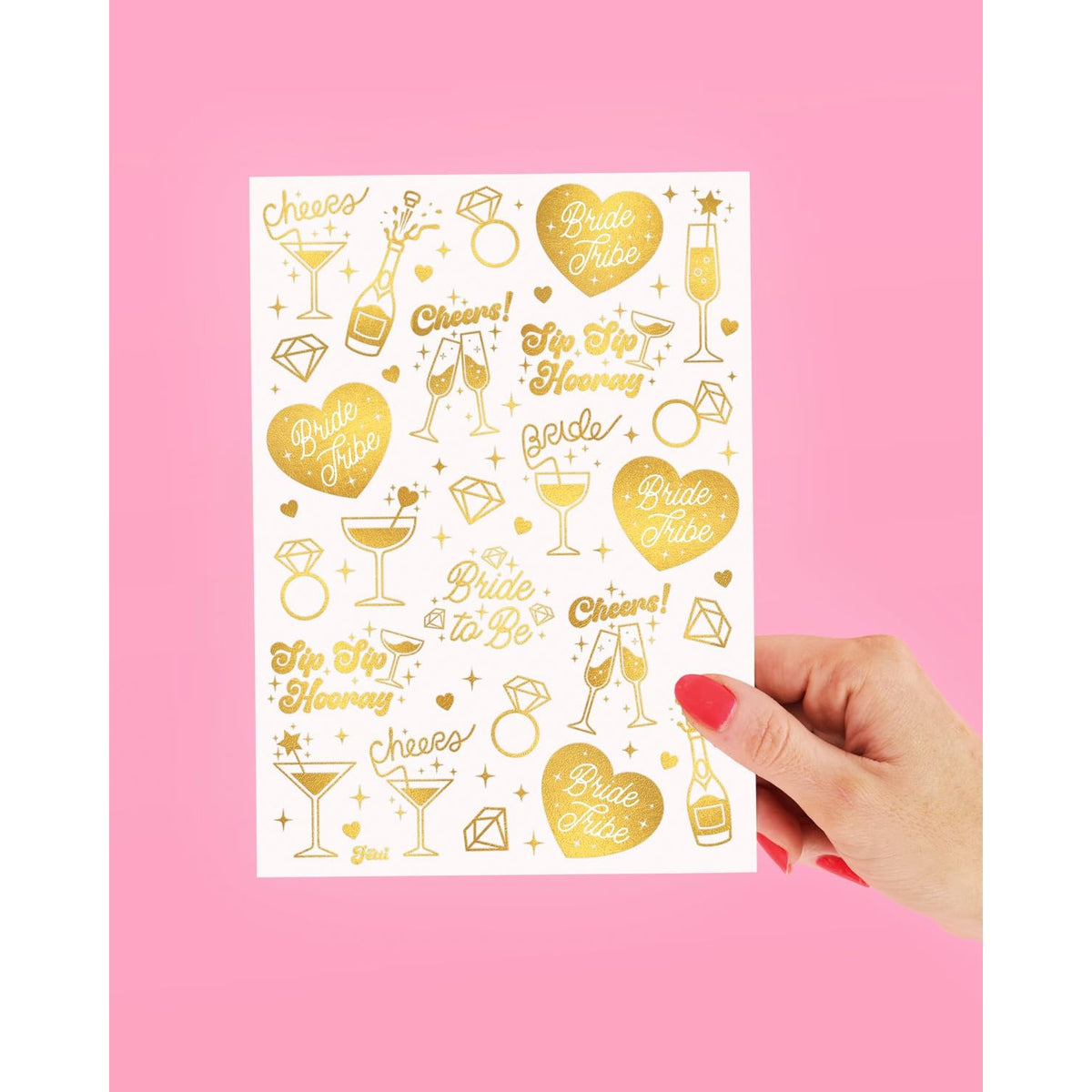 xo, Fetti 54 Gold Bachelorette Temporary Tattoos | Bride Tribe Party Gift