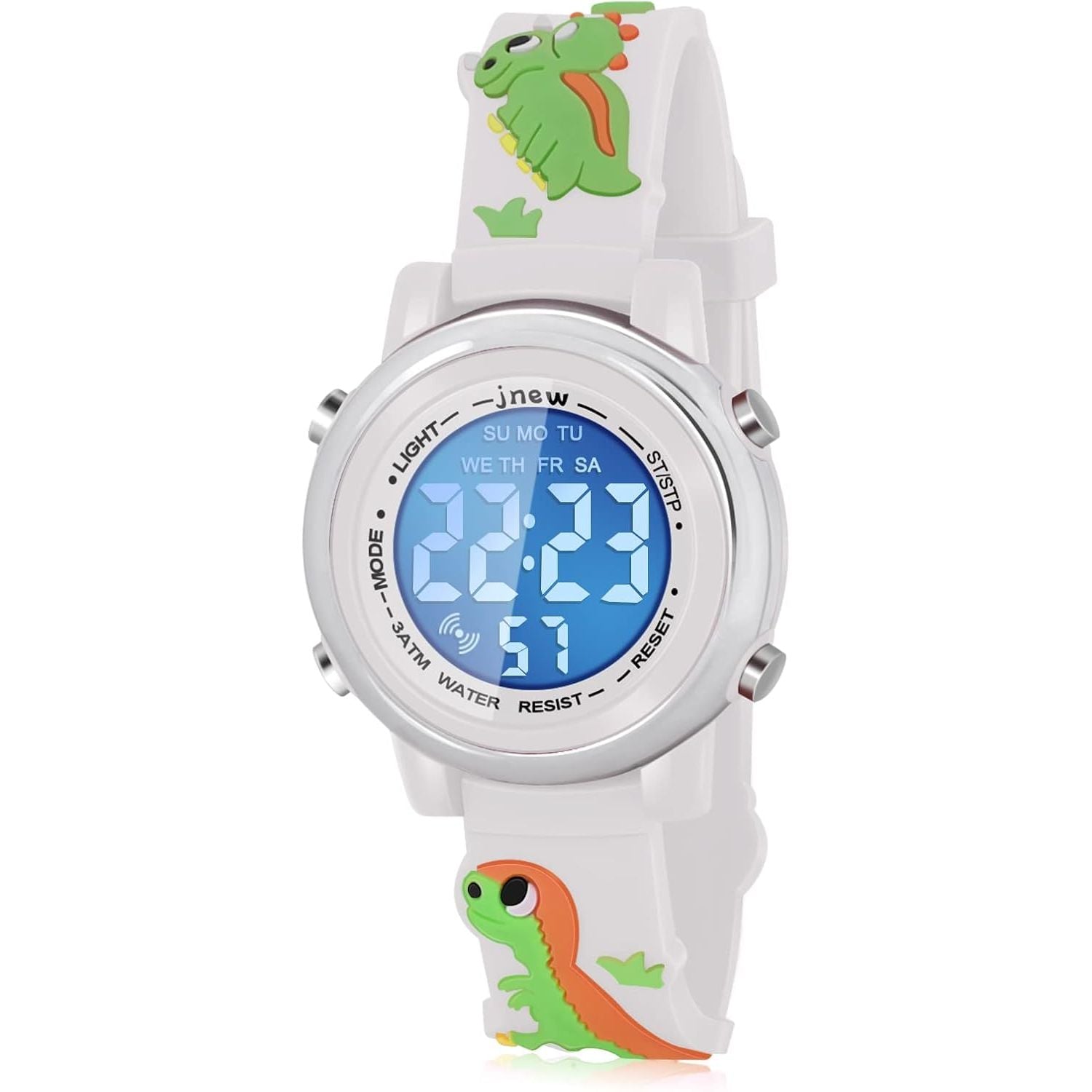 Buy now Kids Watches with Waterproof Alarm - Dinosaur Gifts for Boys Girls Age 3-10 White at indiglob india