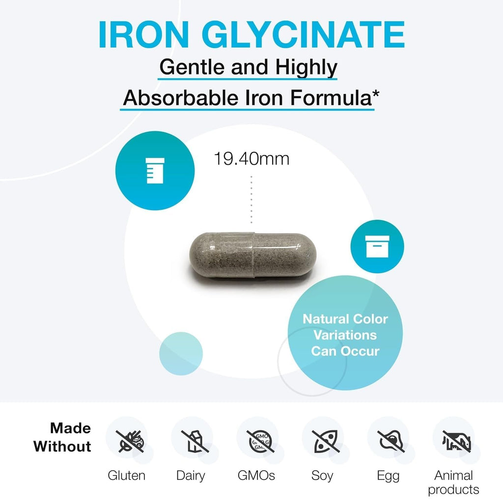 XYMOGEN Iron Glycinate, 120 Capsules