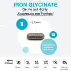 XYMOGEN Iron Glycinate, 120 Capsules