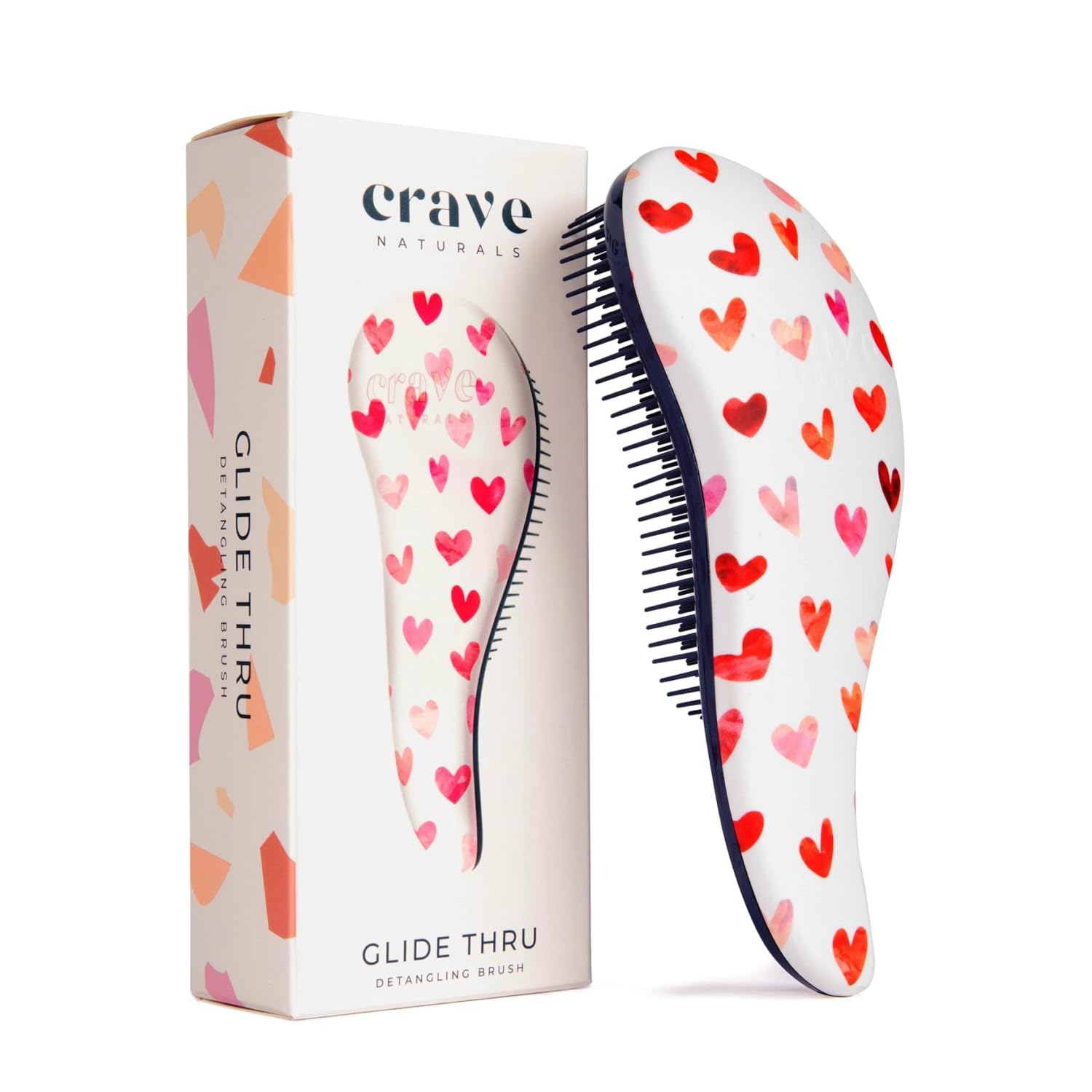 Buy now Crave Naturals Glide Thru Hair Brush - Detangler Brush for Curly, Straight, Wet or Dry Hair - Gentle Detangling Brushes for Adults, Kids, Toddlers - Hair Accessories for Women, 7.5x3" - Pink at indiglob india