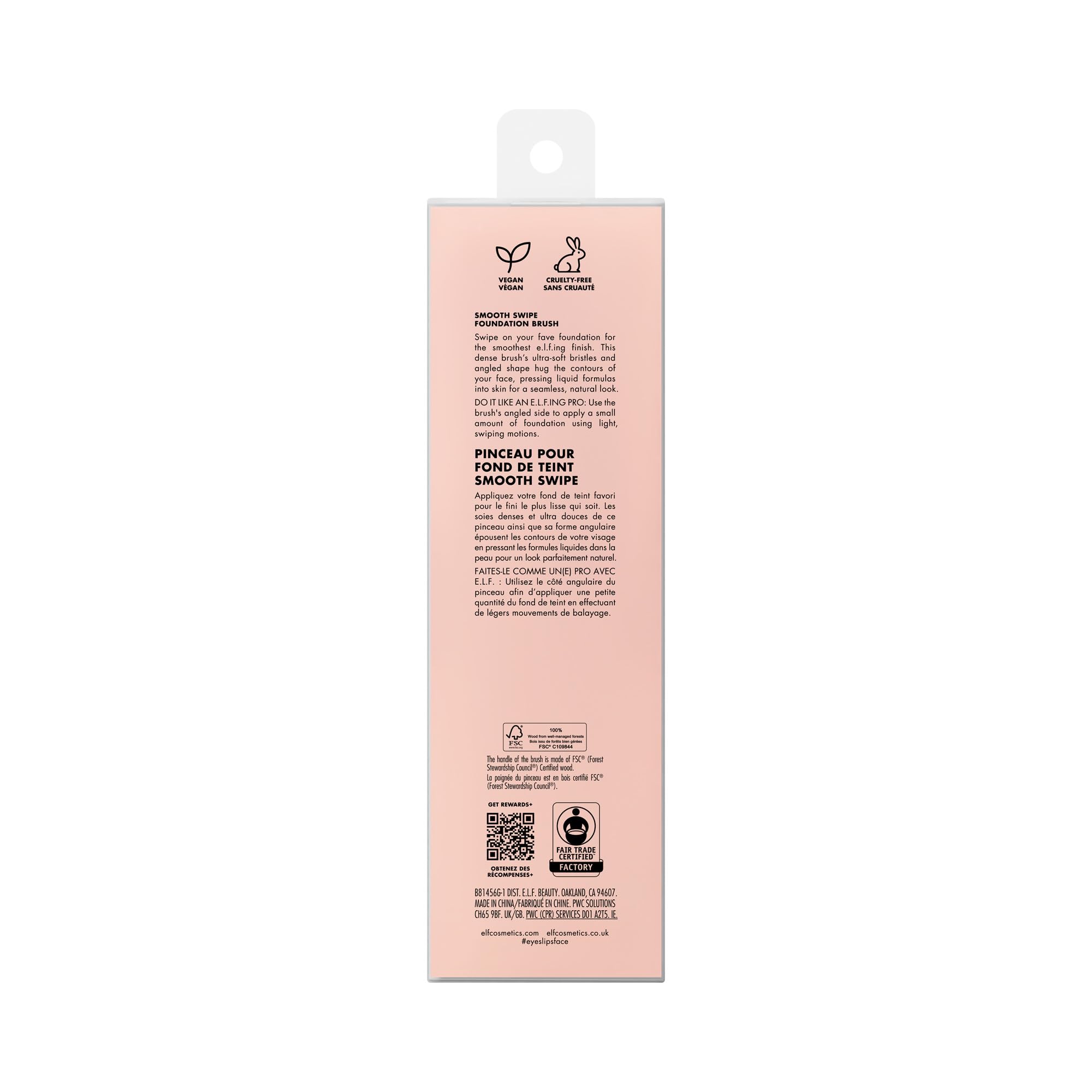 Buy now e.l.f. Smooth Swipe Foundation Brush, Face Makeup Brush For A Natural-Looking Finish, For Liquid & Cream Formulas, Vegan & Cruelty-Free at indiglob india