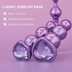 3 Pcs Lightweight Alloy Anal Beads Training Sets Butt Plugs, Hearted Bases