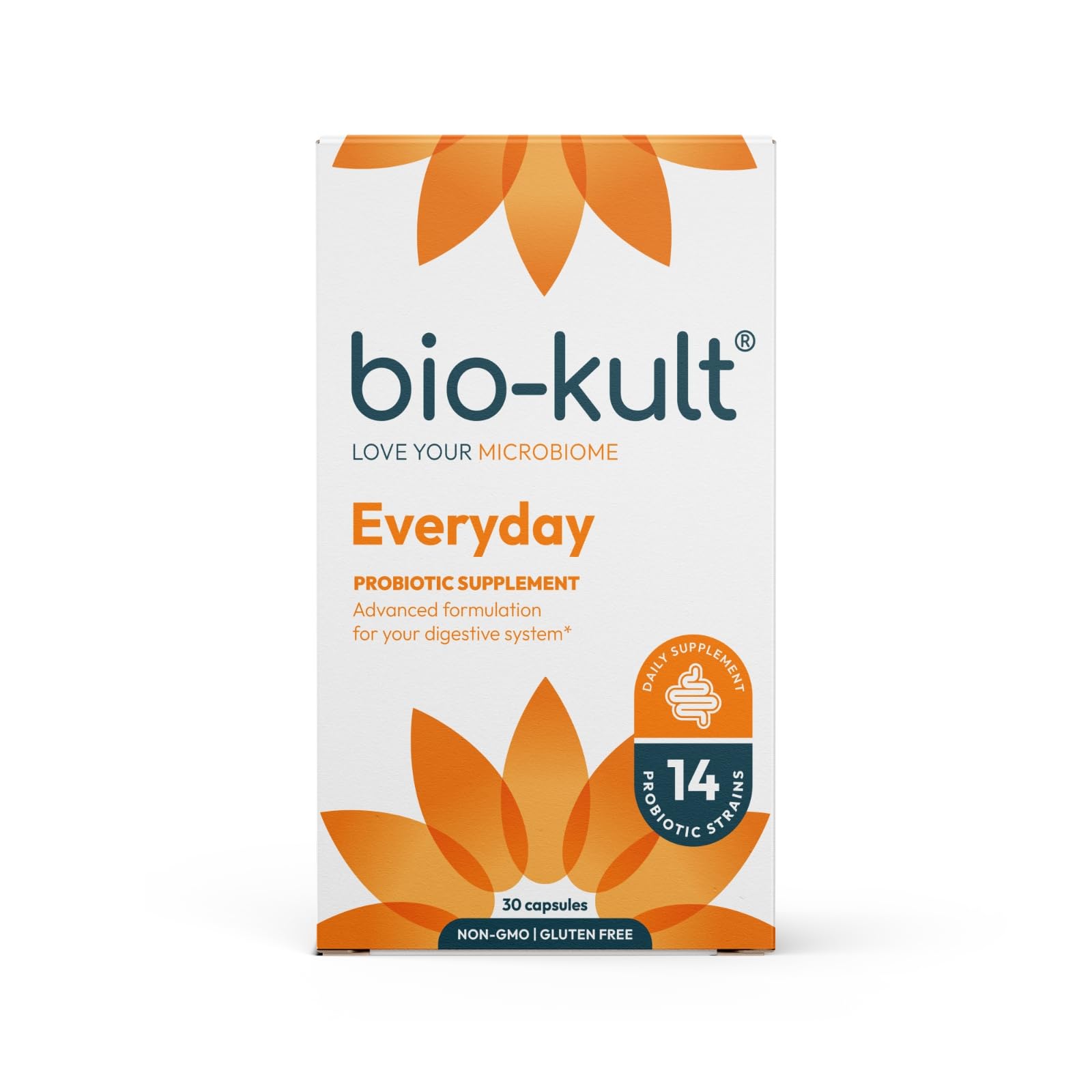 Bio-Kult Everyday Probiotics | 14 Strains | Adult Probiotic Supplement | Non-GMO, Gluten-Free | 120 Capsules