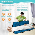 Buy now NEPPT Positioning Bed Pads for Elderly Transfer Sheet Hospital Bed Blanket Bedridden Patient Turning Body Lift Assist Draw Sheets with Handles for Pull, Slide, Repositioning, Transferring (48" X 40") at indiglob india