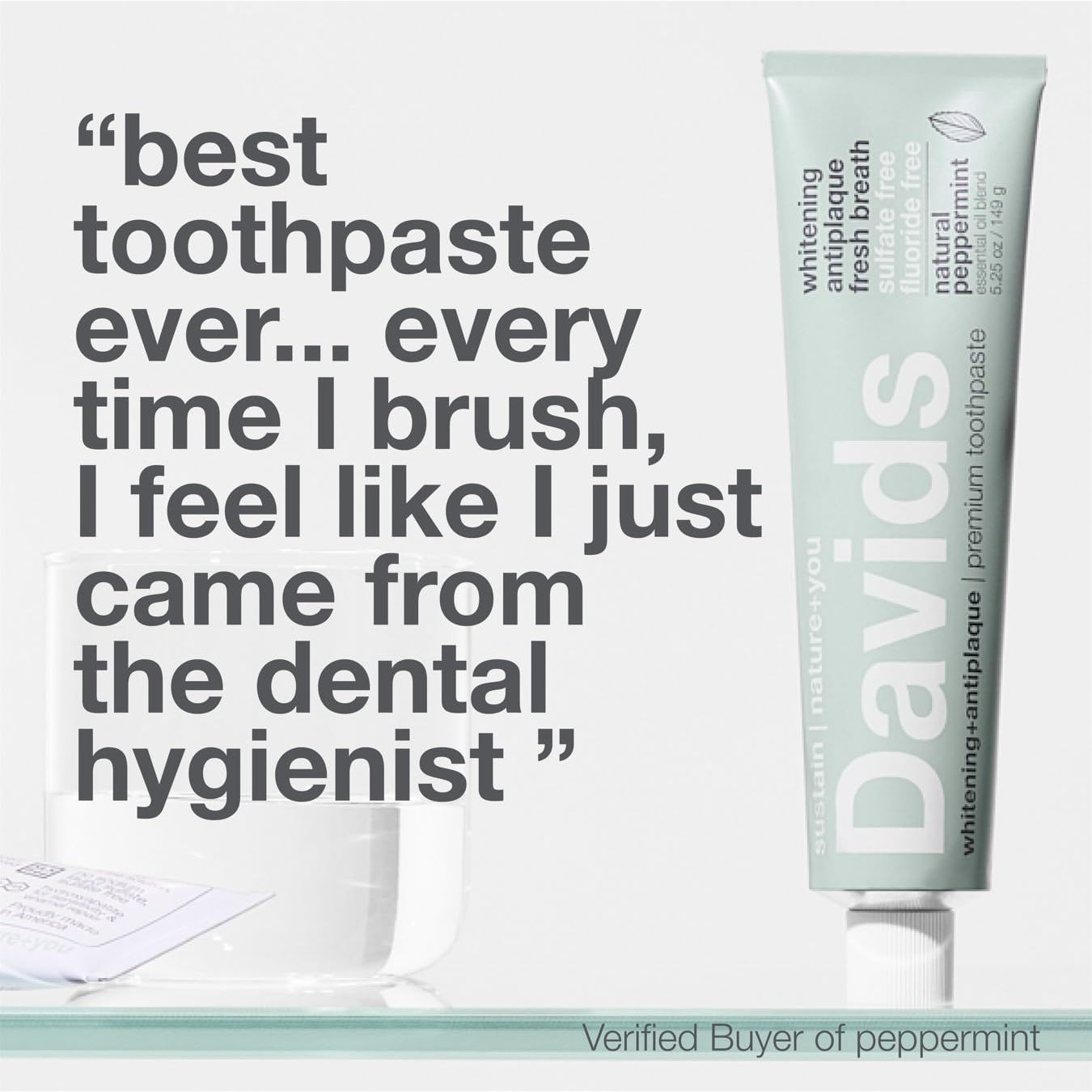 Buy now Davids Fluoride Free Toothpaste, Teeth Whitening, Antiplaque, SLS (Sulfate) Free, Promotes Enamel Health, Mouth & Gum Detox, EWG Verified, Peppermint, 5.25oz at indiglob india