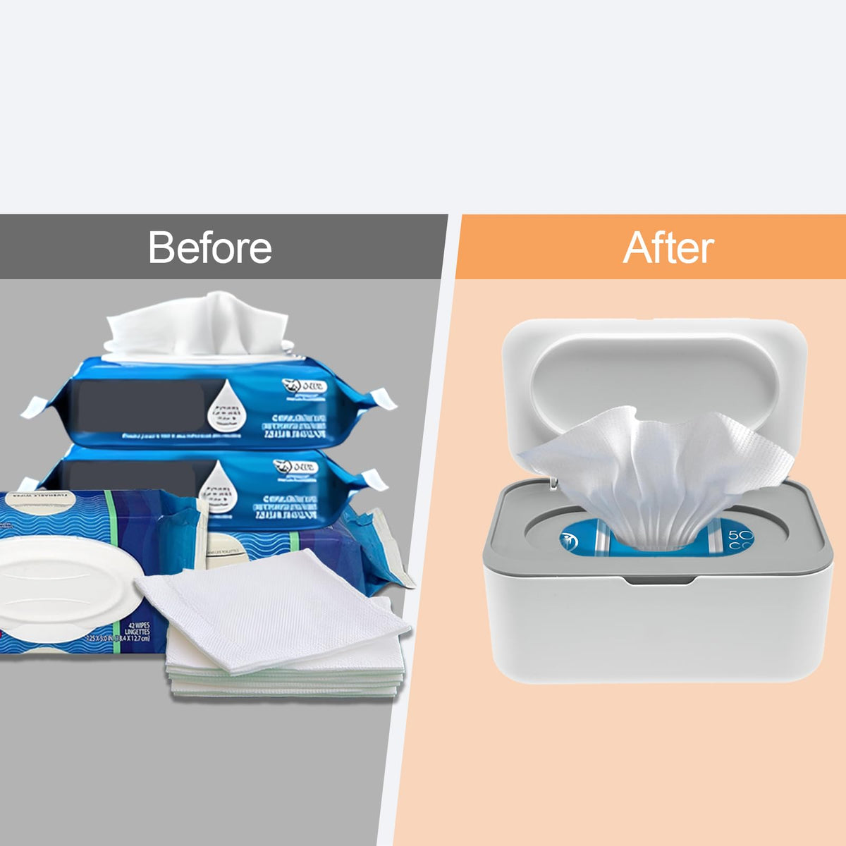 Flushable Wipes Dispenser Compatible with Cottonelle, Wipe Holder for Bathroom with Leak-Proof, Baby Wipes Container Diaper Wipe Dispenser for Home, Office, Cars