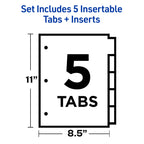 Avery® Paper Dividers, Insertable Big Tab™, 5-Tab, Clear, 1 Set