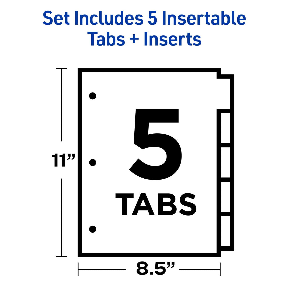 Avery® Paper Dividers, Insertable Big Tab™, 5-Tab, Clear, 1 Set