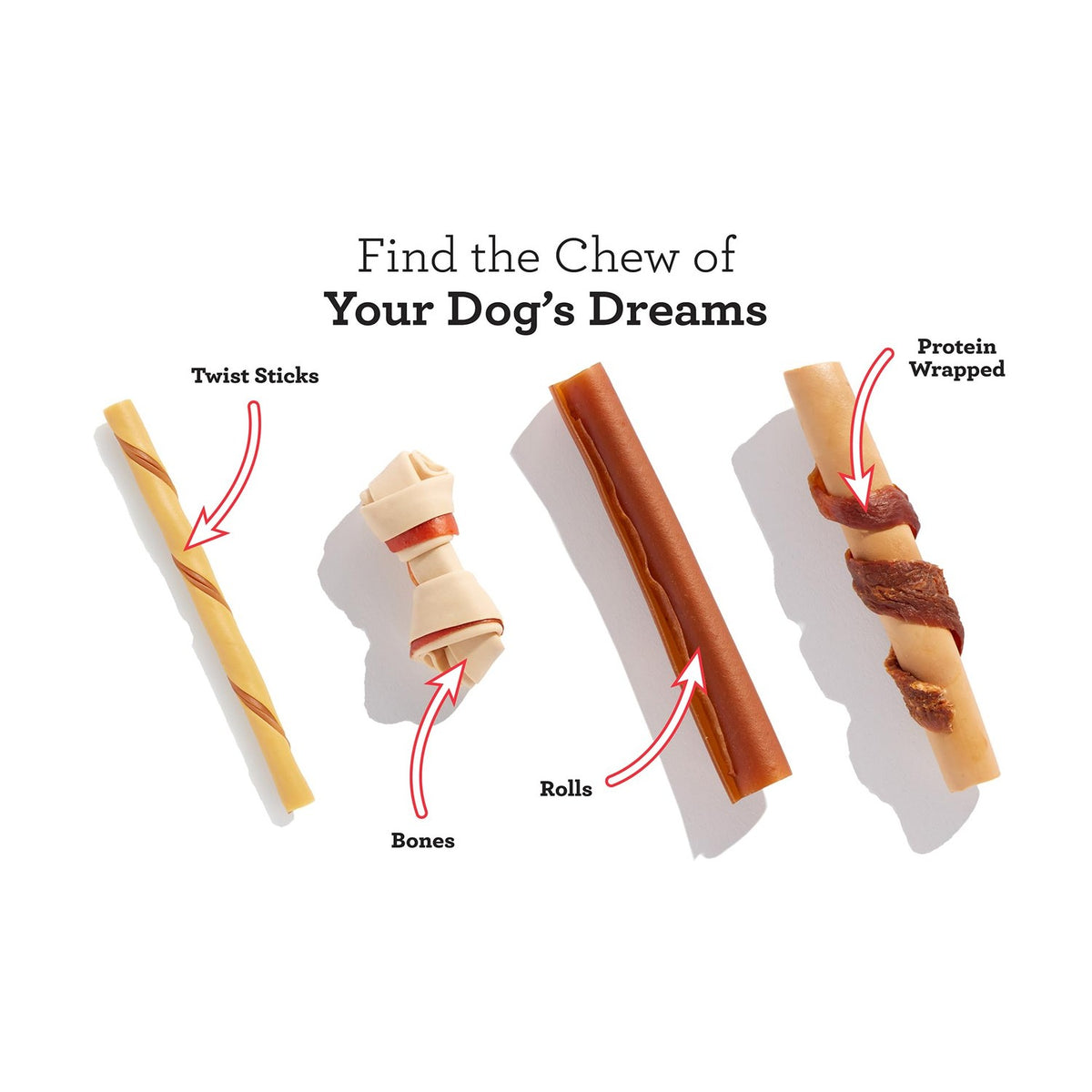 Dreambone Twist Sticks with Real Bacon and Cheese Flavor 50 Count, Rawhide-Free Chews for Dogs (3 Pack)