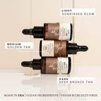 Self Tanning Drops - USA Made with Natural & Organic Ingredients | Medium Face Tanning Drops to Add to Lotion, Moisturizing Bronzing Tanner for Face & Body, Toxin Free Tanner for Fake Tan