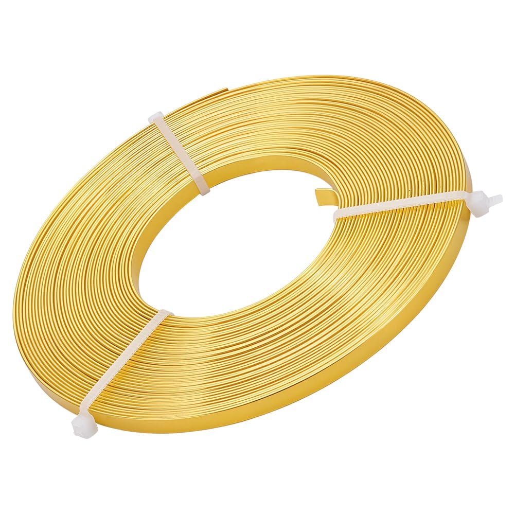 Buy now BENECREAT 5mm Wide Aluminum Craft Wire - 18 Gauge, 32 Feet (Copper Color) - Flat Jewelry Wire for Bezel Making, Sculpting, Armature, DIY Earrings & Rings 5mm Gold - 5mm at indiglob india