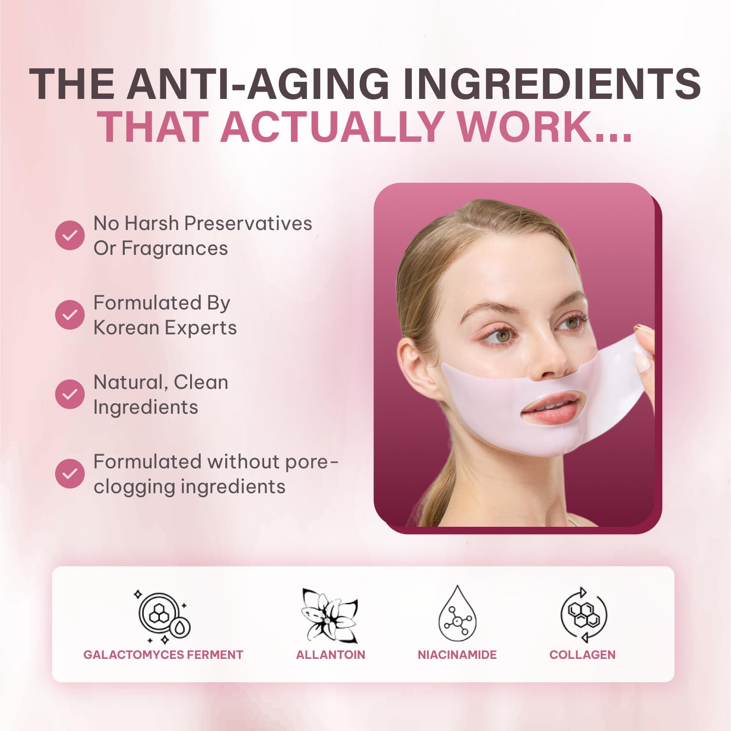 Bio-Collagen Face Mask Overnight – Hydrating Korean Sheet Mask – Niacinamide & Low Molecular Collagen – Firming & Smoothing Skincare for All Skin Types – 4 Masks