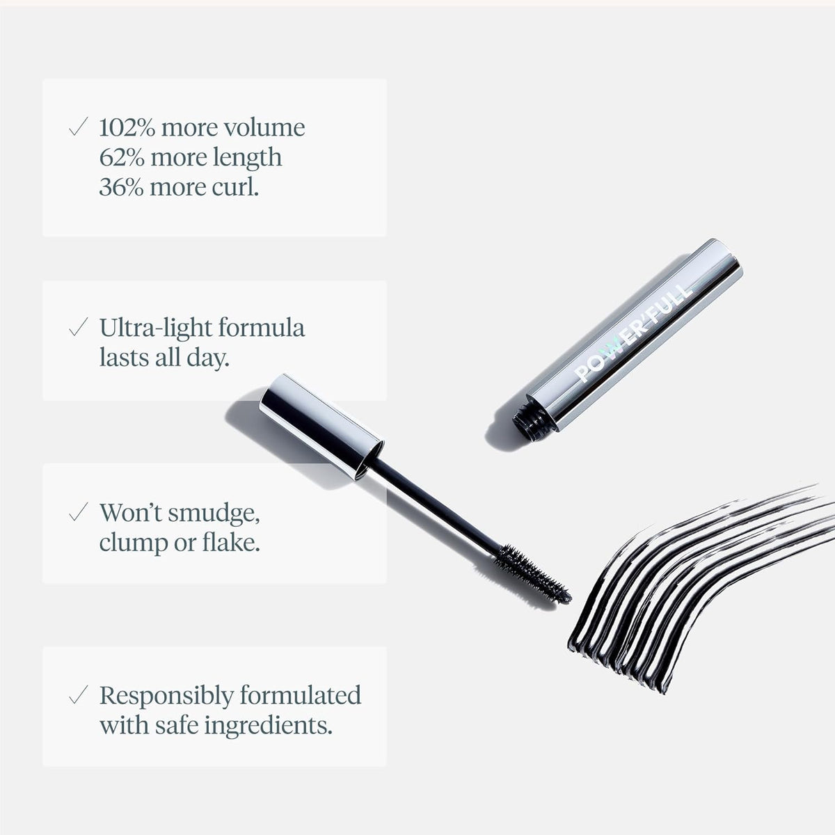 Wonderskin Power'full Mascara - Black Mascara for Length & Volume