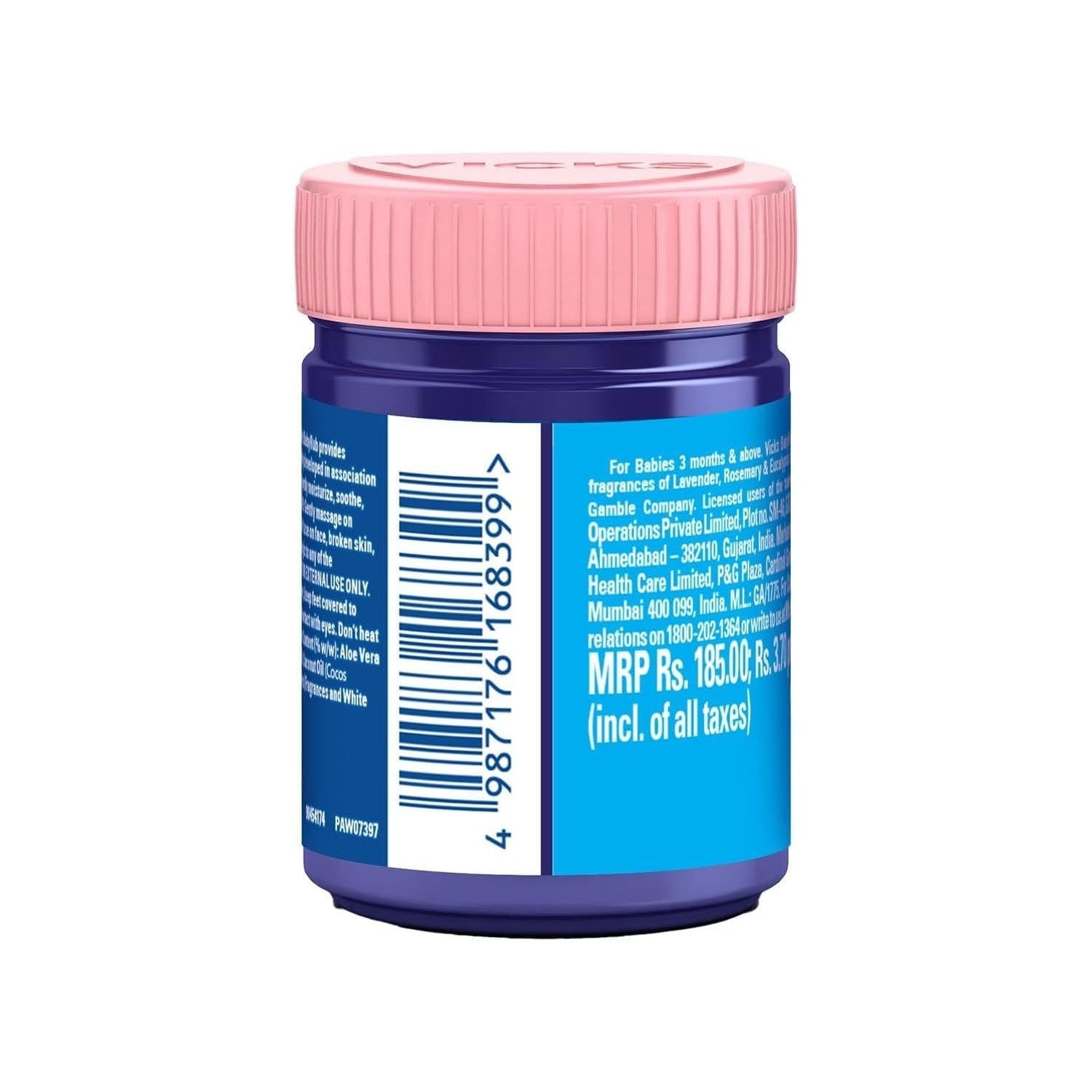 Buy now BabyRub Soothing Vapour Ointment for Babies (50 ml - 1.7 oz) + V4l Paper Napkin 125 Sheets Free at indiglob india