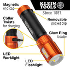 Buy now Klein Tools 56412 Rechargeable LED Flashlight with Flood Light, 500 lumens, USB-C Rechargeable, Pocket Clip, Magnet, for Professional Work at indiglob india