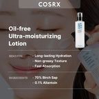 Buy now COSRX Oil Free Lotion with Birch Sap, Daily Acne Facial Moisturizer, Hydrating Moisturizer for All Skin Types, Korean Skin Care, 3.38 fl.oz / 100ml at indiglob india