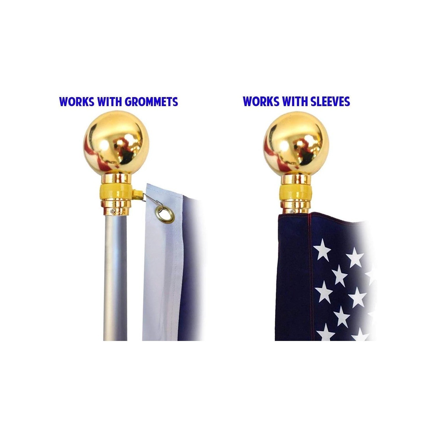Buy now FlagsImp 8 Foot Aluminum Silver Pole with (Ball) at indiglob india